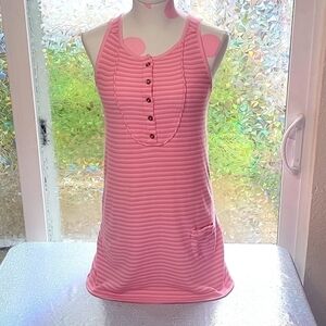 Y2k Juicy Couture Pink Preppy Stripes Button Up Dress SZ:S